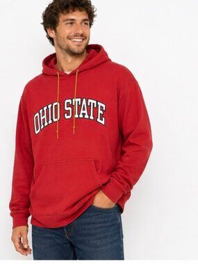 Vintage Ohio State Buckeyes Hoodie Men's Large Red Steve & Barry's OSU Pullover